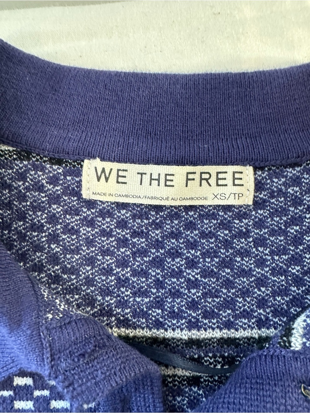 We The Free Level Up Swift Collared Long Sleeve Top in navy combo size xs - Picture 11 of 12